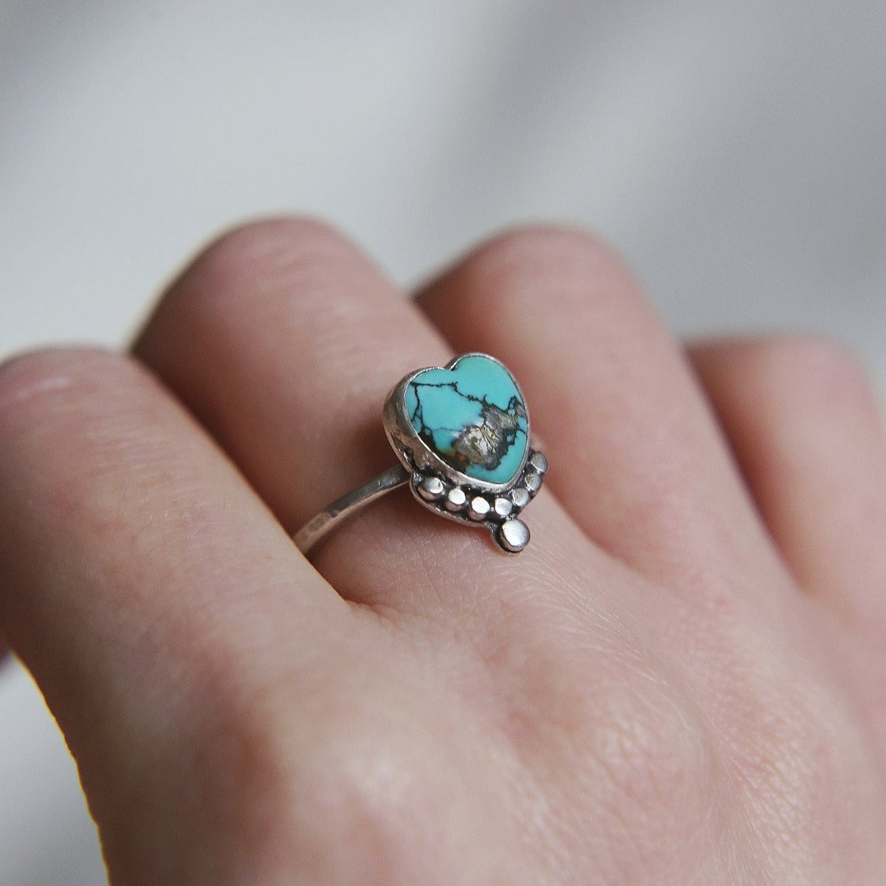 Large Turquoise Heart Ring