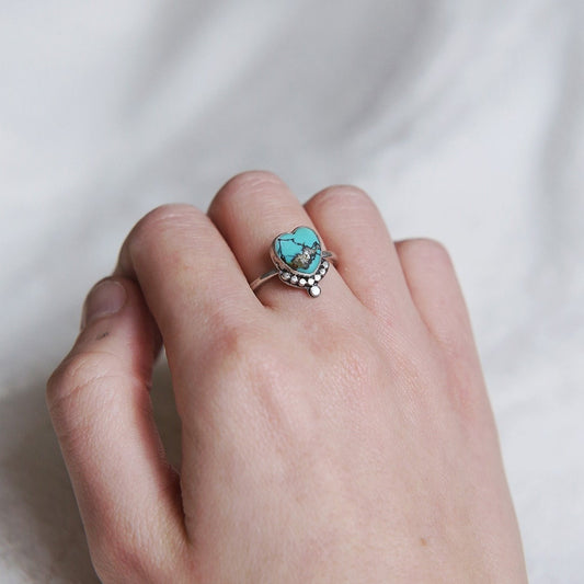 Large Turquoise Heart Ring