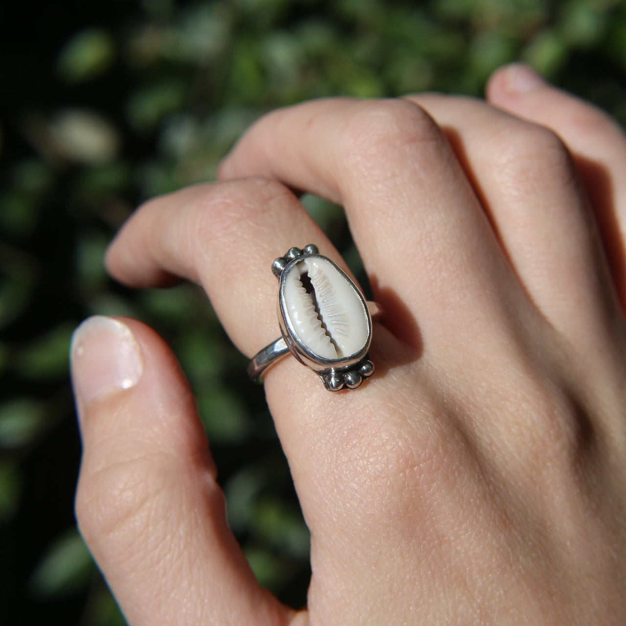 Cowrie Shell Dot Ring