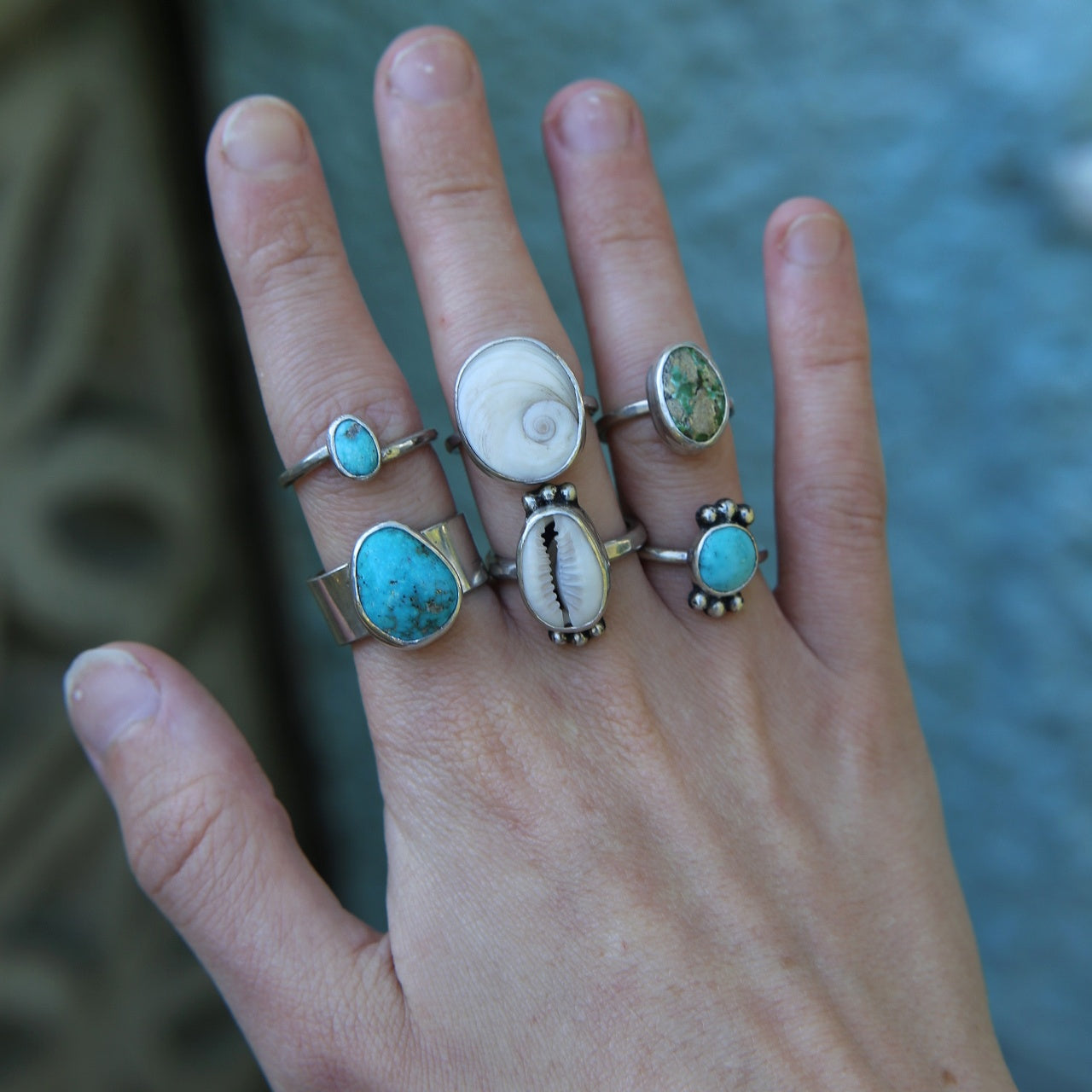 Cowrie Shell Dot Ring