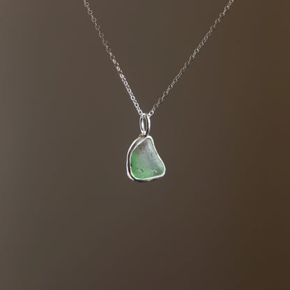 Small Green Sea Glass Necklace