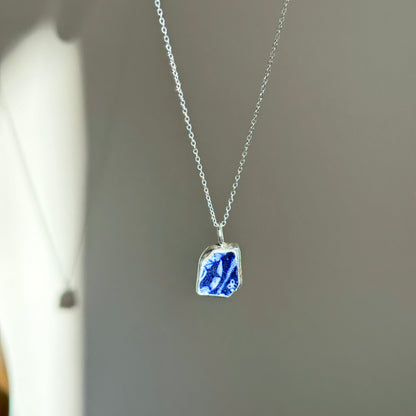 Blue & White Sea Pottery Necklace