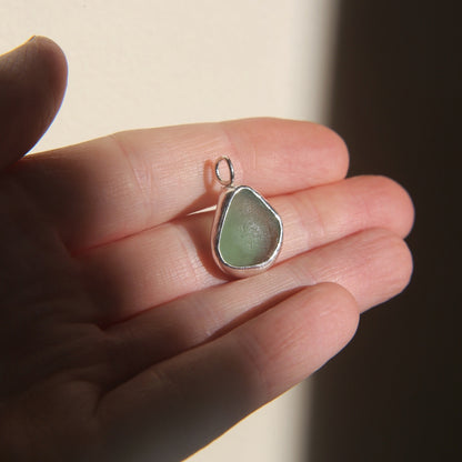 Turquoise Green Sea Glass Necklace