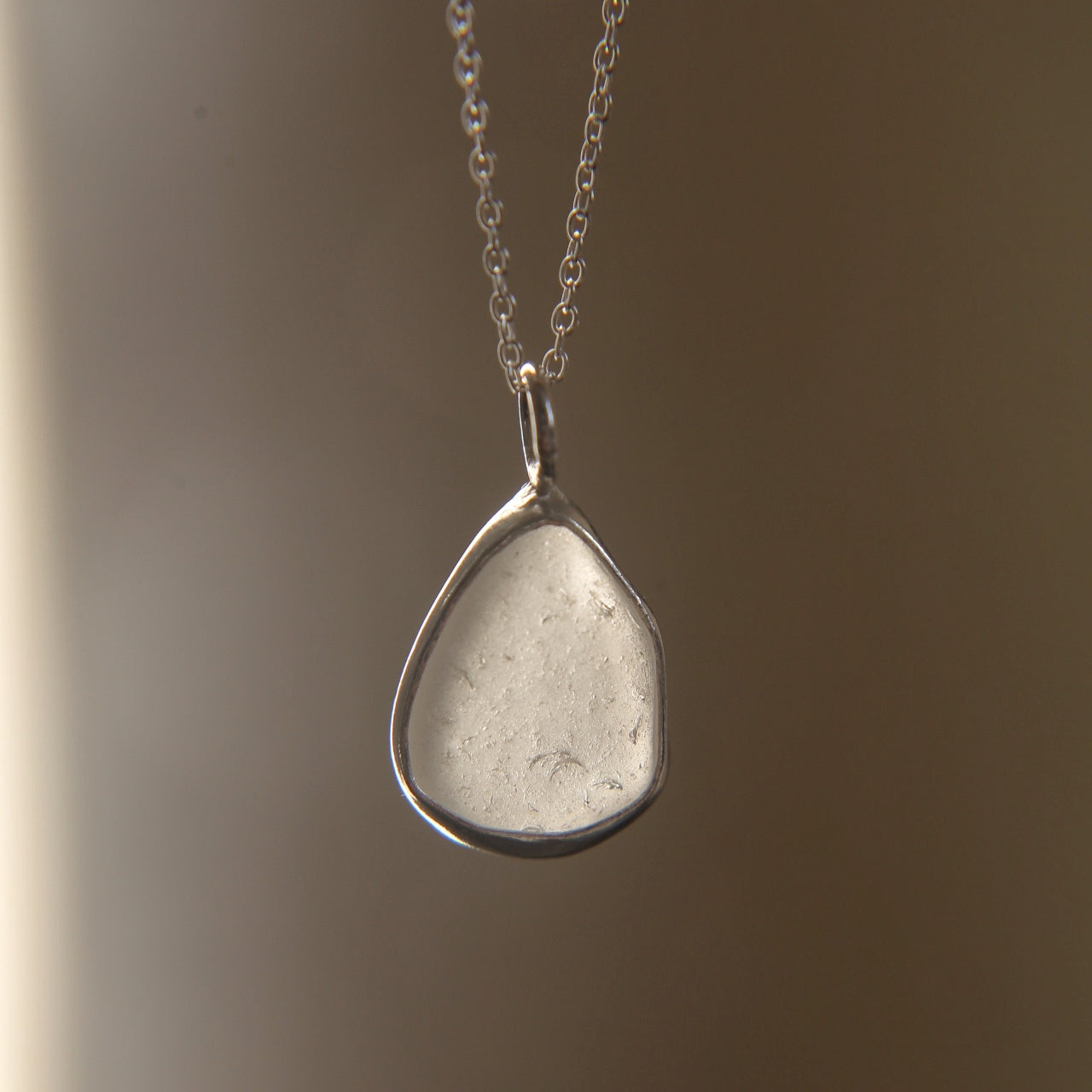 White Sea Glass Necklace