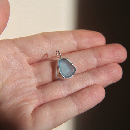 Aqua Blue Sea Glass Necklace