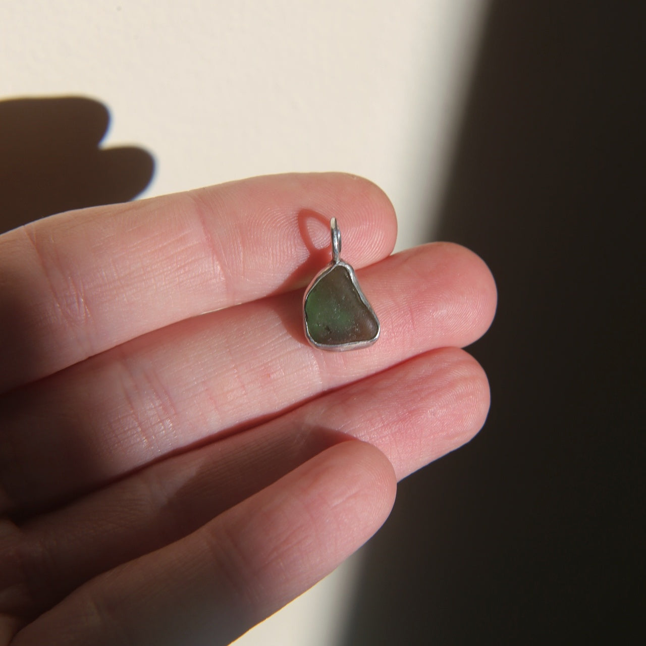 Small Green Sea Glass Necklace