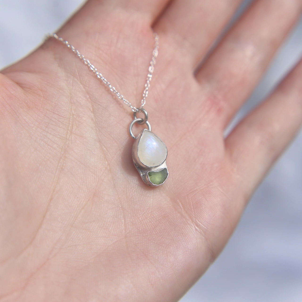 Moonstone Sea Glass Necklace