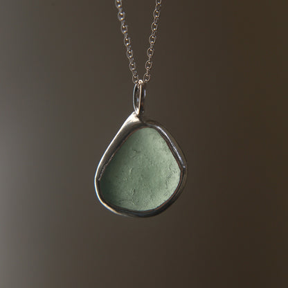 Turquoise Green Sea Glass Necklace