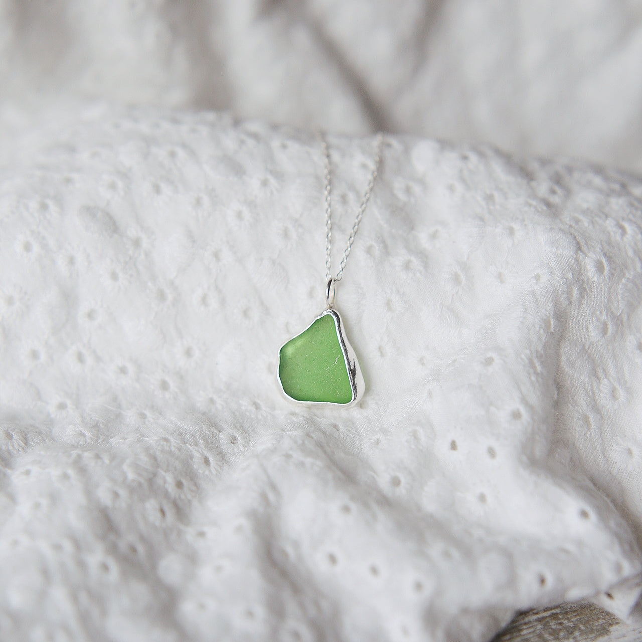 Sprite Green Sea Glass Necklace