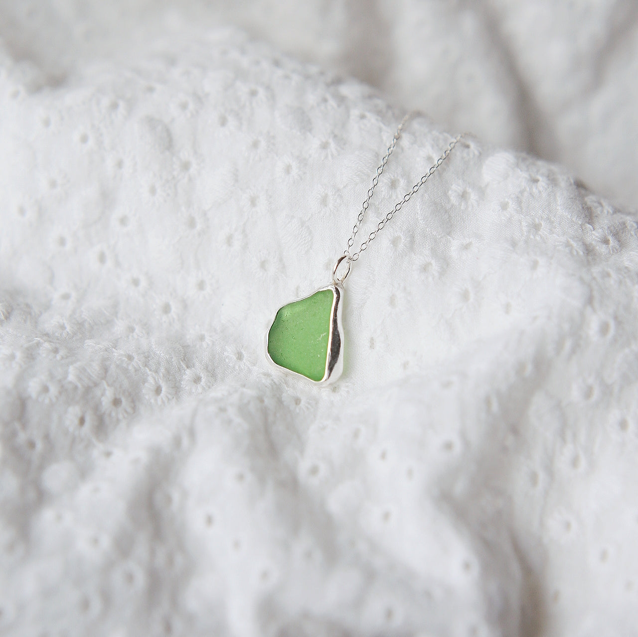 Sprite Green Sea Glass Necklace