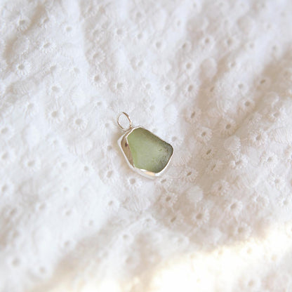 Lime Green Sea Glass Necklace